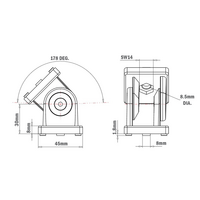 42-100-1 MODULAR SOLUTIONS PIVOT JOINT<br>45 PIVOT JOINT